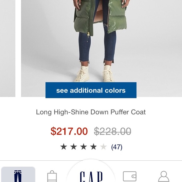 Gap Jungle Green and pink puffer coat Petite L NWT - Picture 2 of 6